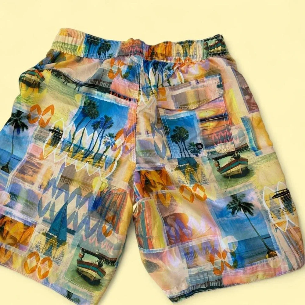 Old Navy Bathing Suit Shorts Mens Small Sailboats Retro